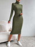  | SHEIN Essnce Turtleneck Ribbed Knit Bodycon Dress | Dress | Shein | OneHub