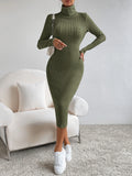  | SHEIN Essnce Turtleneck Ribbed Knit Bodycon Dress | Dress | Shein | OneHub
