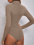  | SHEIN Essnce Turtleneck Waffle Knit Tee Bodysuit | Top | Shein | OneHub