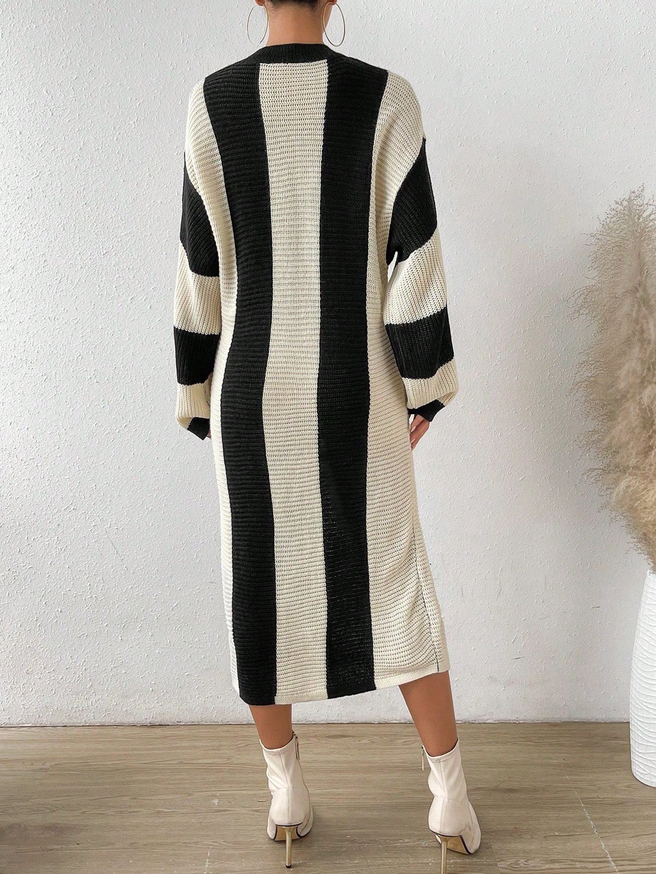 | SHEIN Essnce Two Tone Drop Shoulder Sweater Dress Without Belt | Dress | Shein | OneHub