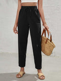 | SHEIN Frenchy High Waist Tie Front Tapered Pants | Pants | Shein | OneHub