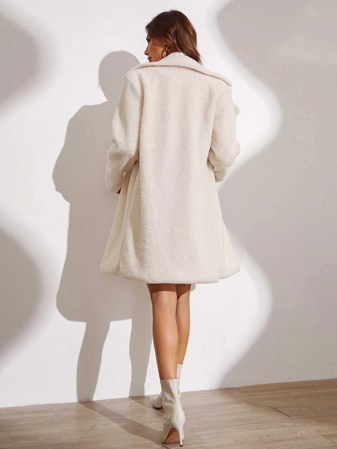  | SHEIN Frenchy Lapel Neck Single Breasted Teddy Coat | Blazer | Shein | OneHub