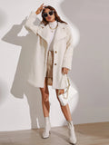  | SHEIN Frenchy Lapel Neck Single Breasted Teddy Coat | Blazer | Shein | OneHub