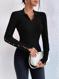  | SHEIN Frenchy Pearls Beaded Split Cuff Sweater | Sweater | Shein | OneHub