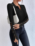  | SHEIN Frenchy Pearls Beaded Split Cuff Sweater | Sweater | Shein | OneHub