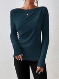  | SHEIN Frenchy Solid Boat Neck Tee | Top | Shein | OneHub