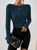  | SHEIN Frenchy Solid Boat Neck Tee | Top | Shein | OneHub