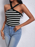  | SHEIN Frenchy Striped Print Halter Top | Skirt | Shein | OneHub