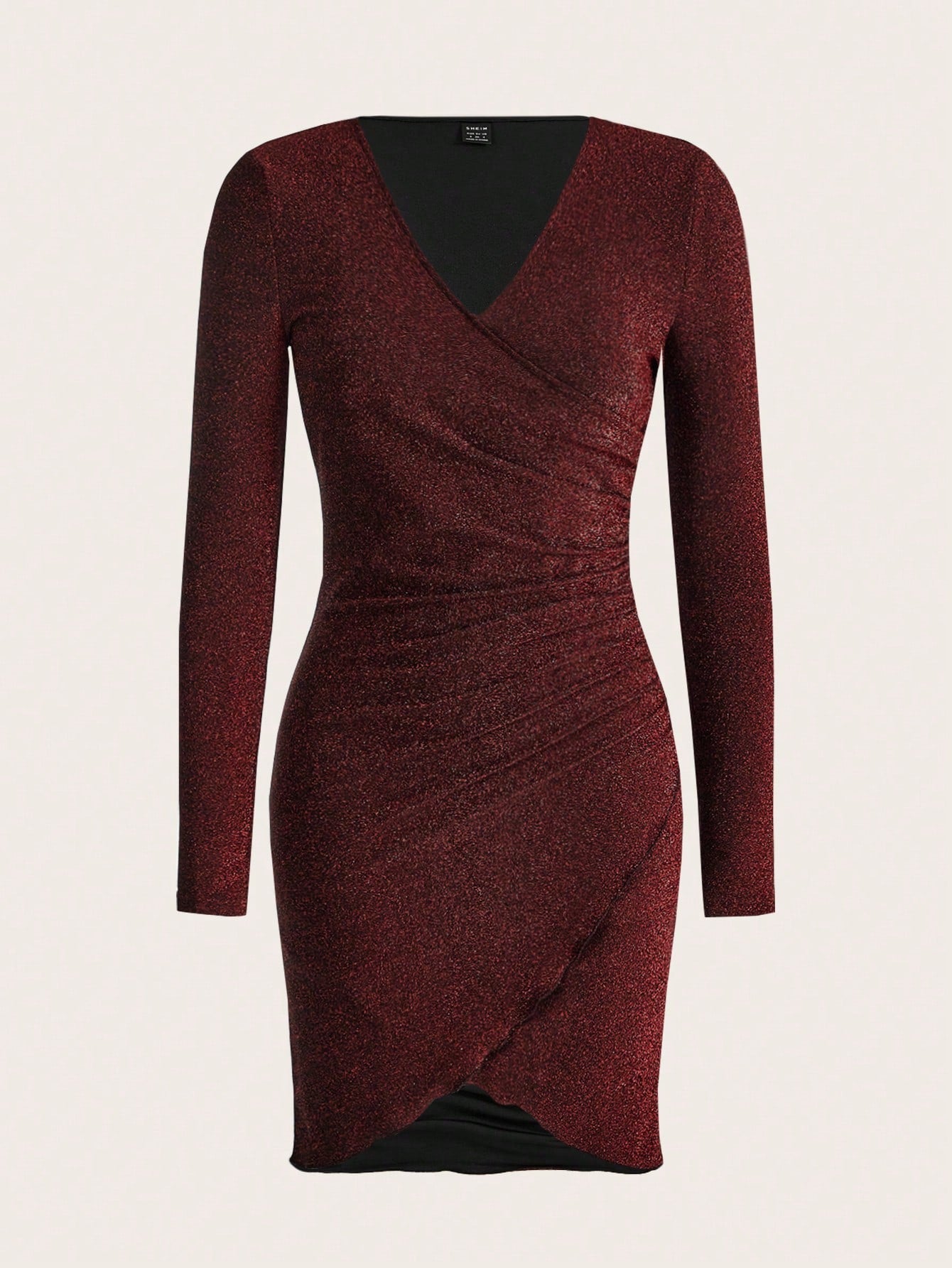  | SHEIN Frenchy Surplice Neck Wrap Hem Glitter Bodycon Dress | Dress | Shein | OneHub