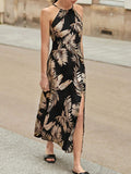  | SHEIN Frenchy Tropical Print Split Thigh Halter Dress | Dress | Shein | OneHub