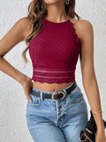 | SHEIN Frenchy Women's Summer Lace Patchwork Cropped Slim-Fit Halter Neck Tank Top,Frenchies,Back To School Clothes,Old Money Style,Teacher Clothes,Simple,Minimalist, | Shirt | Shein | OneHub