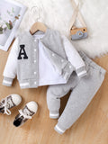  | SHEIN Genkimix Kids Baby Boy Letter Patched Thermal Lined Bomber Jacket & Sweatpants | Dress | Shein | OneHub