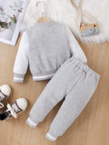  | SHEIN Genkimix Kids Baby Boy Letter Patched Thermal Lined Bomber Jacket & Sweatpants | Dress | Shein | OneHub