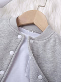  | SHEIN Genkimix Kids Baby Boy Letter Patched Thermal Lined Bomber Jacket & Sweatpants | Dress | Shein | OneHub