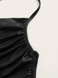  | SHEIN ICON Draped Front Crisscross Backless PU Leather Cami Going Out Tops | Top | Shein | OneHub