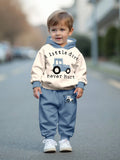 SHEIN Infant Boys Casual Loose Comfy Knit Soft Hoodie & Pants Set