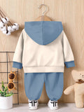 SHEIN Infant Boys Casual Loose Comfy Knit Soft Hoodie & Pants Set
