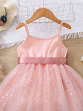  | SHEIN Kids CHARMNG Young Girl Star Print Mesh Overlay Belted Cami Dress | Dress | Shein | OneHub