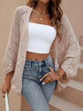  | SHEIN LUNE Hollow Design Batwing Sleeve Casual Loose Knit Cardigan, Suitable For Vacation, Beach, Music Festival | Sweater | Shein | OneHub