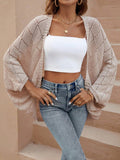  | SHEIN LUNE Hollow Design Batwing Sleeve Casual Loose Knit Cardigan, Suitable For Vacation, Beach, Music Festival | Sweater | Shein | OneHub