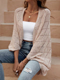  | SHEIN LUNE Hollow Design Batwing Sleeve Casual Loose Knit Cardigan, Suitable For Vacation, Beach, Music Festival | Sweater | Shein | OneHub