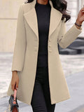 | SHEIN LUNE Women's Single-breasted Long Sleeve Woolen Coat | Blazer | Shein | OneHub