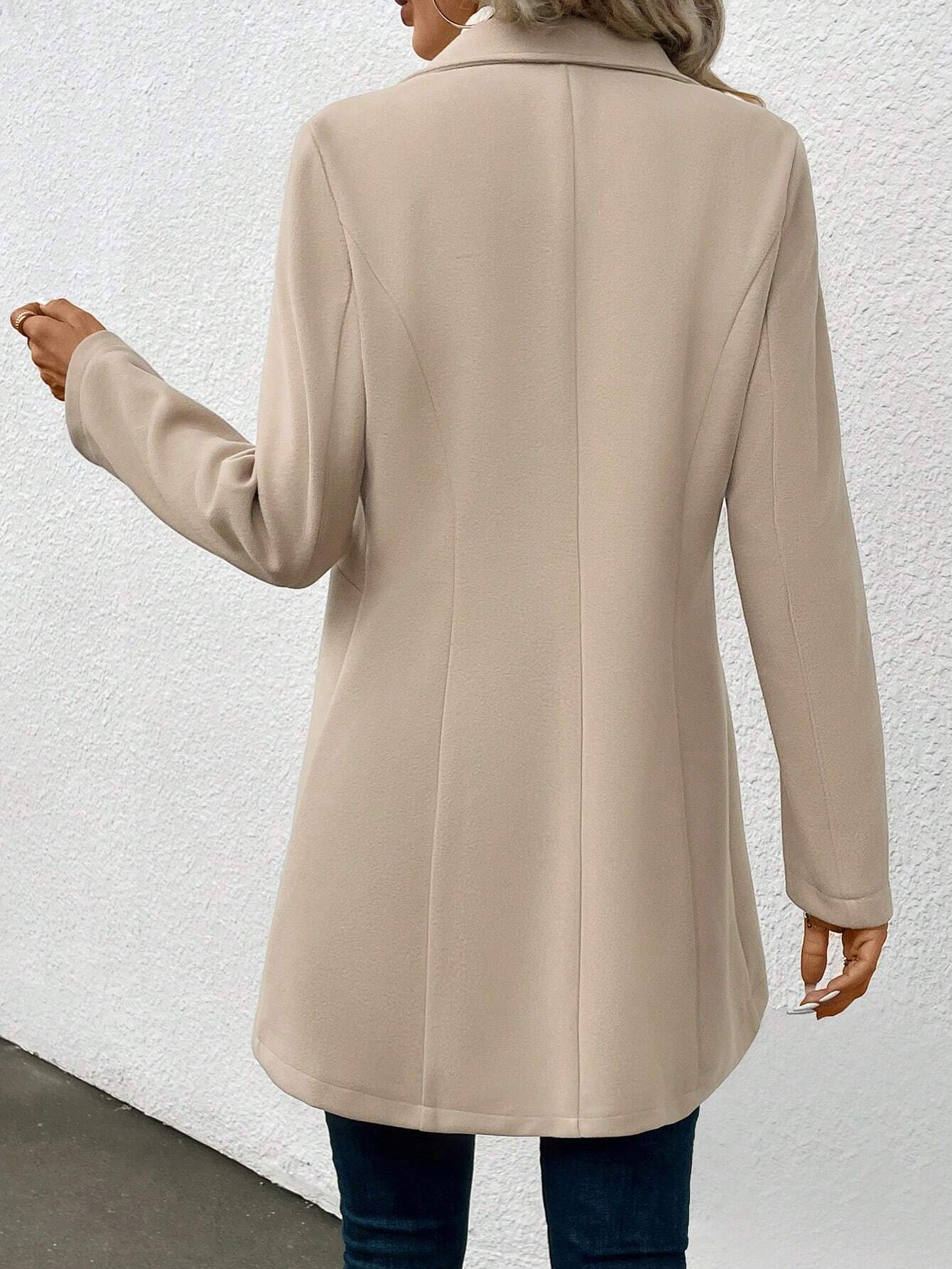  | SHEIN LUNE Women's Single-breasted Long Sleeve Woolen Coat | Blazer | Shein | OneHub