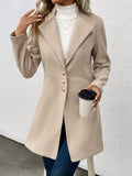  | SHEIN LUNE Women's Single-breasted Long Sleeve Woolen Coat | Blazer | Shein | OneHub