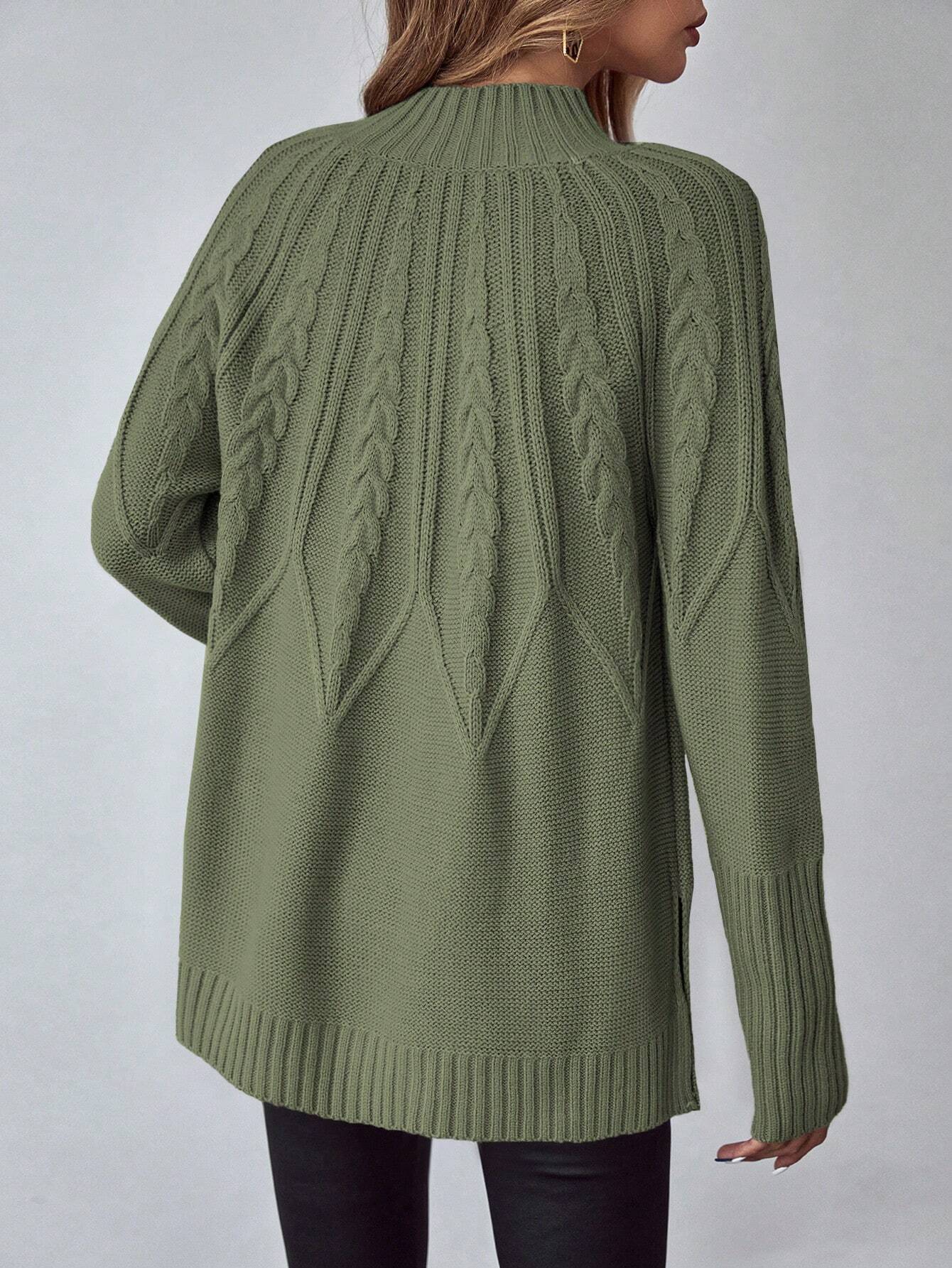 SHEIN LUNE Women's Solid Color Crew Neck Long Sleeve Casual Sweater,Long Sleeve Tops Knit Pullover Fall Winter Outfit