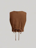  | SHEIN MOD Camel-Color Front Button Vest And Trousers | Top and Pant Set | Shein | OneHub