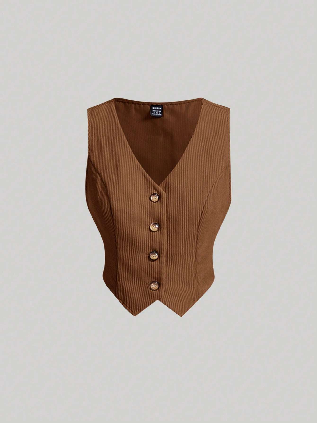  | SHEIN MOD Camel-Color Front Button Vest And Trousers | Top and Pant Set | Shein | OneHub