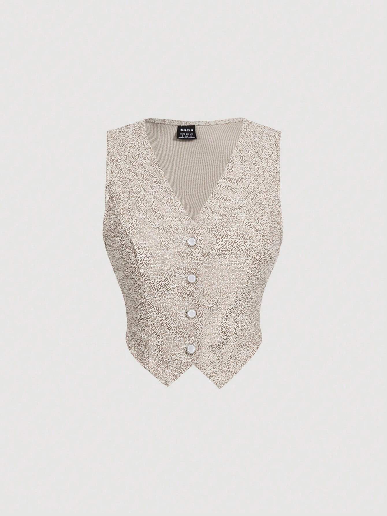  | SHEIN MOD Khaki Color Suit Vest Top, Straight Leg Pants, Women Elegant Suit Set | Blazer | Shein | OneHub