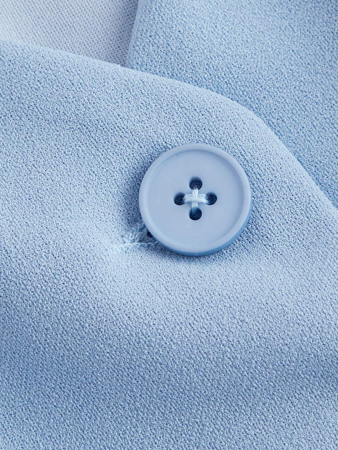  | SHEIN MOD Light Blue Date Night Front Buckle V-Shaped Hem Solid Button Front Vest Jacket & Seam Front Pants Two Pieces Set | Top and Pant Set | Shein | OneHub