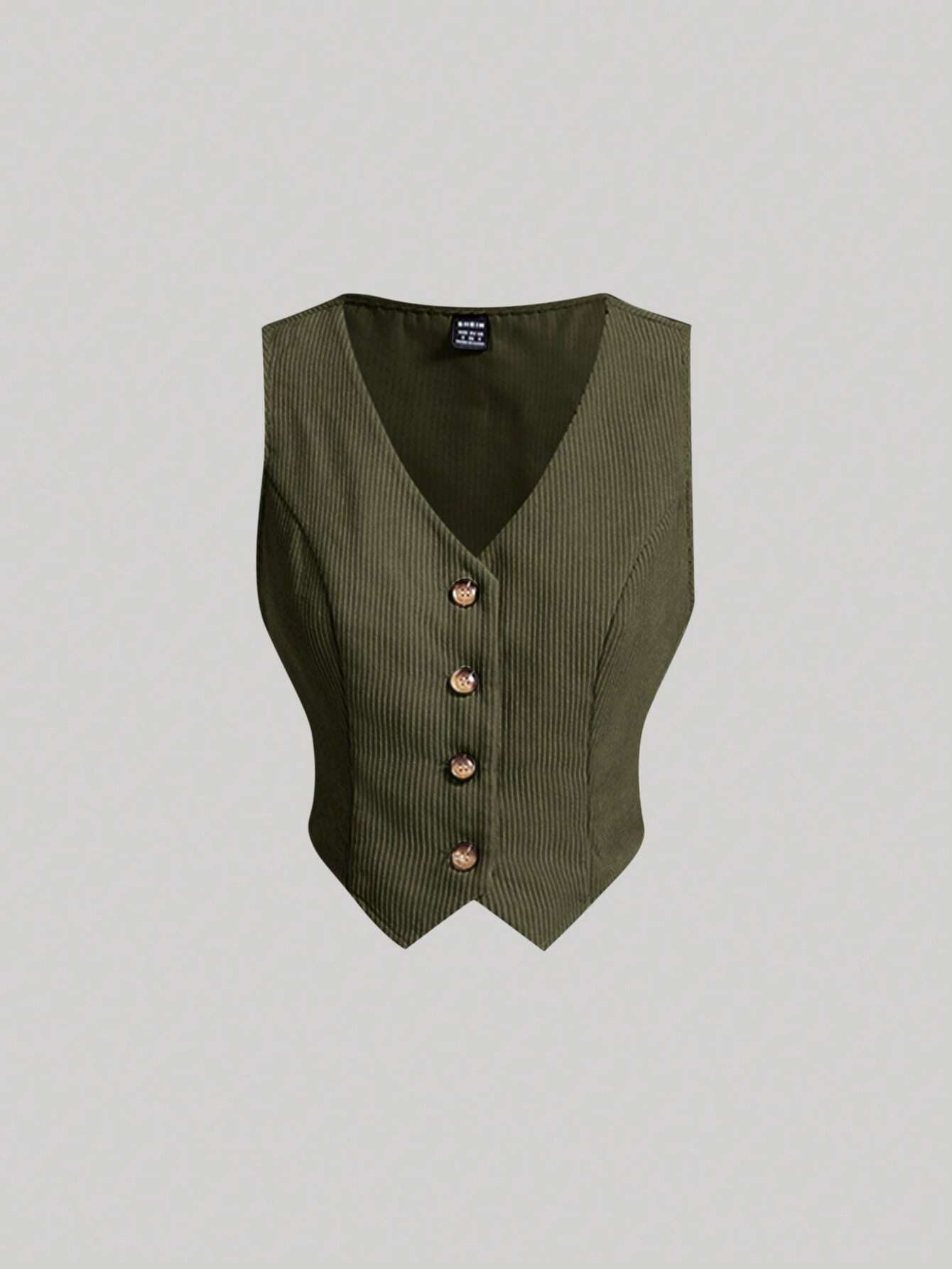  | SHEIN MOD Olive Green Single-Breasted Vest And Long Pants | Top and Pant Set | Shein | OneHub