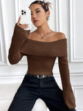  | SHEIN MOOSTA Off-Shoulder Casual All-Match Sweater | Sweater | Shein | OneHub