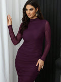SHEIN Modely 1pc Casual Minimalist Mesh Dress