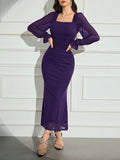  | SHEIN Modely 1pc Women Elegant Solid Color Fishtail Style Bodycon Long Dress, Autumn | Dress | Shein | OneHub