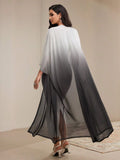  | SHEIN Modely 2pcs Set Women's Elegant Gradient Batwing Sleeve Long Jacket And Asymmetric Collar Fitted Dress | Dress | Shein | OneHub