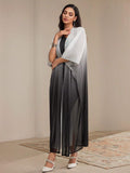  | SHEIN Modely 2pcs Set Women's Elegant Gradient Batwing Sleeve Long Jacket And Asymmetric Collar Fitted Dress | Dress | Shein | OneHub
