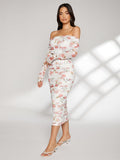  | SHEIN Modely Allover Floral Print Off Shoulder Ruched Dress | Dress | Shein | OneHub