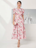  | SHEIN Modely Allover Floral Print Puff Sleeve Belted Dress | Dress | Shein | OneHub