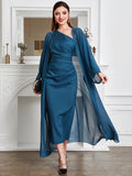  | SHEIN Modely Batwing Sleeve Coat & One Shoulder Ruched Dress | Dress | Shein | OneHub