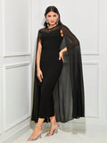  | SHEIN Modely Contrast Lace Cloak Sleeve Split Back Dress | Dress | Shein | OneHub