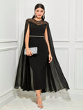  | SHEIN Modely Contrast Lace Cloak Sleeve Split Back Dress | Dress | Shein | OneHub
