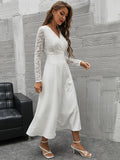  | SHEIN Modely Contrast Lace Surplice Neck A-line Dress | Dress | Shein | OneHub