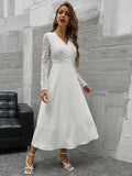  | SHEIN Modely Contrast Lace Surplice Neck A-line Dress | Dress | Shein | OneHub