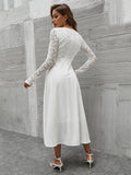  | SHEIN Modely Contrast Lace Surplice Neck A-line Dress | Dress | Shein | OneHub