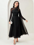  | SHEIN Modely Contrast Mesh Ruched Dress With Sleeves Dress | Dress | Shein | OneHub
