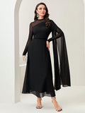  | SHEIN Modely Contrast Mesh Ruched Dress With Sleeves Dress | Dress | Shein | OneHub