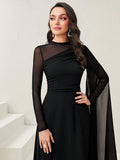  | SHEIN Modely Contrast Mesh Ruched Dress With Sleeves Dress | Dress | Shein | OneHub